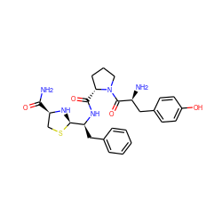 NC(=O)[C@@H]1CS[C@H]([C@H](Cc2ccccc2)NC(=O)[C@@H]2CCCN2C(=O)[C@@H](N)Cc2ccc(O)cc2)N1 ZINC000013643273