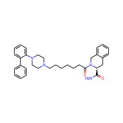 NC(=O)[C@@H]1Cc2ccccc2CN1C(=O)CCCCCCN1CCN(c2ccccc2-c2ccccc2)CC1 ZINC000299871389