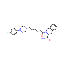 NC(=O)[C@@H]1Cc2ccccc2CN1C(=O)CCCCCN1CCN(c2ccc(F)cc2)CC1 ZINC000169310383