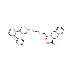 NC(=O)[C@@H]1Cc2ccccc2CN1C(=O)CCCCCN1CCN(c2ccccc2-c2ccccc2)CC1 ZINC000299870027