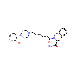 NC(=O)[C@@H]1Cc2ccccc2CN1C(=O)CCCCCN1CCN(c2ccccc2O)CC1 ZINC000169310376