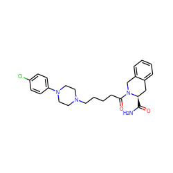 NC(=O)[C@@H]1Cc2ccccc2CN1C(=O)CCCCN1CCN(c2ccc(Cl)cc2)CC1 ZINC000169310381