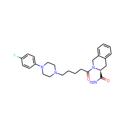 NC(=O)[C@@H]1Cc2ccccc2CN1C(=O)CCCCN1CCN(c2ccc(F)cc2)CC1 ZINC000169310382