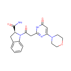 NC(=O)[C@@H]1Cc2ccccc2N1C(=O)Cc1nc(N2CCOCC2)cc(=O)[nH]1 ZINC000115065713
