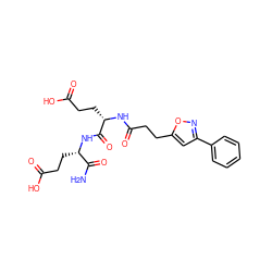 NC(=O)[C@H](CCC(=O)O)NC(=O)[C@H](CCC(=O)O)NC(=O)CCc1cc(-c2ccccc2)no1 ZINC000058660930