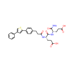 NC(=O)[C@H](CCC(=O)O)NC(=O)[C@H](CCC(=O)O)NC(=O)CCc1ccc(-c2cc(-c3ccccc3)cs2)cc1 ZINC000058661306