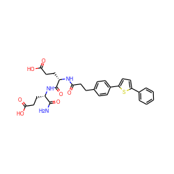 NC(=O)[C@H](CCC(=O)O)NC(=O)[C@H](CCC(=O)O)NC(=O)CCc1ccc(-c2ccc(-c3ccccc3)s2)cc1 ZINC000169701574