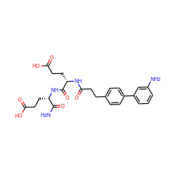 NC(=O)[C@H](CCC(=O)O)NC(=O)[C@H](CCC(=O)O)NC(=O)CCc1ccc(-c2cccc(N)c2)cc1 ZINC000144453262