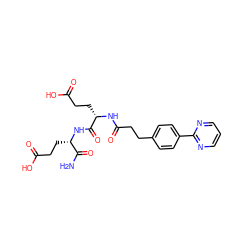 NC(=O)[C@H](CCC(=O)O)NC(=O)[C@H](CCC(=O)O)NC(=O)CCc1ccc(-c2ncccn2)cc1 ZINC000144383262