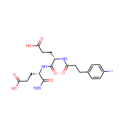 NC(=O)[C@H](CCC(=O)O)NC(=O)[C@H](CCC(=O)O)NC(=O)CCc1ccc(I)cc1 ZINC000144438348