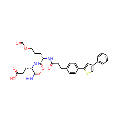 NC(=O)[C@H](CCC(=O)O)NC(=O)[C@H](CCCOC=O)NC(=O)CCc1ccc(-c2cc(-c3ccccc3)cs2)cc1 ZINC000169701576