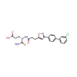 NC(=O)[C@H](CCC(=O)O)NC(=O)CCc1cc(-c2ccc(-c3cccc(Cl)c3)cc2)no1 ZINC000169701534