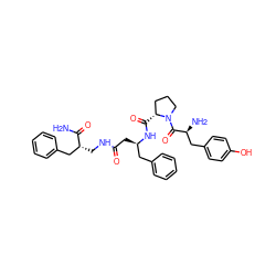 NC(=O)[C@H](CNC(=O)C[C@H](Cc1ccccc1)NC(=O)[C@@H]1CCCN1C(=O)[C@@H](N)Cc1ccc(O)cc1)Cc1ccccc1 ZINC000096921470