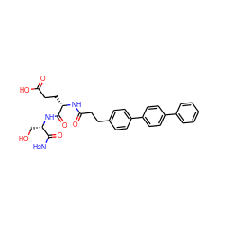 NC(=O)[C@H](CO)NC(=O)[C@H](CCC(=O)O)NC(=O)CCc1ccc(-c2ccc(-c3ccccc3)cc2)cc1 ZINC000144390077