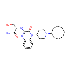 NC(=O)[C@H](CO)Nc1nc2ccccc2n(C2CCN(C3CCCCCCC3)CC2)c1=O ZINC000114764918