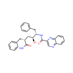 NC(=O)[C@H](Cc1ccccc1)C[C@H](O)[C@H](Cc1ccccc1)NC(=O)c1cnc2ccccc2n1 ZINC000026273348