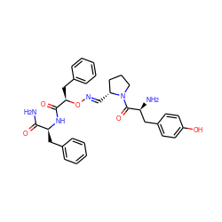 NC(=O)[C@H](Cc1ccccc1)NC(=O)[C@@H](Cc1ccccc1)O/N=C/[C@@H]1CCCN1C(=O)[C@@H](N)Cc1ccc(O)cc1 ZINC000096307110