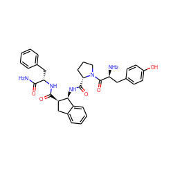 NC(=O)[C@H](Cc1ccccc1)NC(=O)[C@@H]1Cc2ccccc2[C@@H]1NC(=O)[C@@H]1CCCN1C(=O)[C@@H](N)Cc1ccc(O)cc1 ZINC000096900205