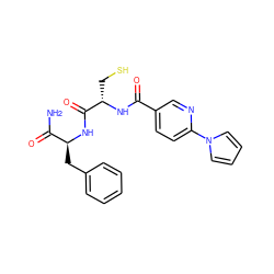 NC(=O)[C@H](Cc1ccccc1)NC(=O)[C@H](CS)NC(=O)c1ccc(-n2cccc2)nc1 ZINC000029562612