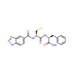 NC(=O)[C@H](Cc1ccccc1)NC(=O)[C@H](CS)NC(=O)c1ccc2[nH]nnc2c1 ZINC000029553977