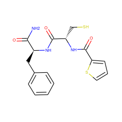 NC(=O)[C@H](Cc1ccccc1)NC(=O)[C@H](CS)NC(=O)c1cccs1 ZINC000029555226