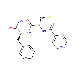 NC(=O)[C@H](Cc1ccccc1)NC(=O)[C@H](CS)NC(=O)c1ccncc1 ZINC000029554595