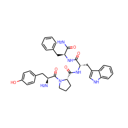 NC(=O)[C@H](Cc1ccccc1)NC(=O)[C@H](Cc1c[nH]c2ccccc12)NC(=O)[C@@H]1CCCN1C(=O)[C@@H](N)Cc1ccc(O)cc1 ZINC000014951658
