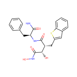 NC(=O)[C@H](Cc1ccccc1)NC(=O)[C@H](Cc1cc2ccccc2s1)[C@H](O)C(=O)NO ZINC000026937056