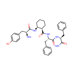 NC(=O)[C@H](Cc1ccccc1)NC(=O)[C@H](Cc1ccccc1)NC(=O)[C@@H]1CCCC[C@@H]1NC(=O)[C@@H](N)Cc1ccc(O)cc1 ZINC000028476940