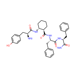 NC(=O)[C@H](Cc1ccccc1)NC(=O)[C@H](Cc1ccccc1)NC(=O)[C@@H]1CCCC[C@H]1NC(=O)[C@@H](N)Cc1ccc(O)cc1 ZINC000044281819