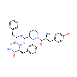 NC(=O)[C@H](Cc1ccccc1)NC(=O)[C@H](Cc1ccccc1)NC(=O)[C@@H]1CCCN(C(=O)[C@@H](N)Cc2ccc(O)cc2)C1 ZINC000070613825