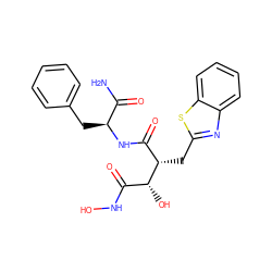 NC(=O)[C@H](Cc1ccccc1)NC(=O)[C@H](Cc1nc2ccccc2s1)[C@H](O)C(=O)NO ZINC000026851223