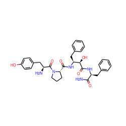 NC(=O)[C@H](Cc1ccccc1)NC(=O)[C@H](O)[C@H](Cc1ccccc1)NC(=O)[C@@H]1CCCN1C(=O)[C@@H](N)Cc1ccc(O)cc1 ZINC000299870681