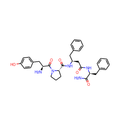 NC(=O)[C@H](Cc1ccccc1)NC(=O)C[C@H](Cc1ccccc1)NC(=O)[C@@H]1CCCN1C(=O)[C@@H](N)Cc1ccc(O)cc1 ZINC000299871795