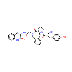 NC(=O)[C@H](Cc1ccccc1)NC(=O)CN1Cc2ccccc2C[C@]2(CCCN2C(=O)[C@@H](N)Cc2ccc(O)cc2)C1=O ZINC000096319033