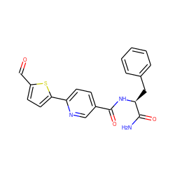 NC(=O)[C@H](Cc1ccccc1)NC(=O)c1ccc(-c2ccc(C=O)s2)nc1 ZINC000198997165