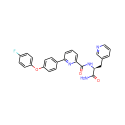 NC(=O)[C@H](Cc1cccnc1)NC(=O)c1cccc(-c2ccc(Oc3ccc(F)cc3)cc2)n1 ZINC000113663323