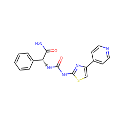 NC(=O)[C@H](NC(=O)Nc1nc(-c2ccncc2)cs1)c1ccccc1 ZINC000165919080