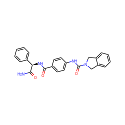 NC(=O)[C@H](NC(=O)c1ccc(NC(=O)N2Cc3ccccc3C2)cc1)c1ccccc1 ZINC000166724417