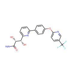 NC(=O)[C@H](O)[C@@H](O)c1cccc(-c2ccc(Oc3ccc(C(F)(F)F)cn3)cc2)n1 ZINC000205477571