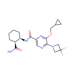 NC(=O)[C@H]1CCCC[C@H]1NC(=O)c1cnc(N2CC(F)(F)C2)c(OCC2CC2)n1 ZINC000219204373