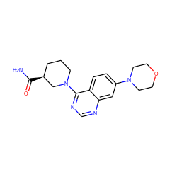 NC(=O)[C@H]1CCCN(c2ncnc3cc(N4CCOCC4)ccc23)C1 ZINC000205124324