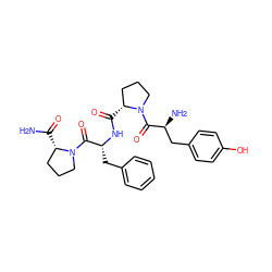 NC(=O)[C@H]1CCCN1C(=O)[C@@H](Cc1ccccc1)NC(=O)[C@@H]1CCCN1C(=O)[C@@H](N)Cc1ccc(O)cc1 ZINC000087626897