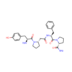 NC(=O)[C@H]1CCCN1C(=O)[C@H](Cc1ccccc1)NC(=O)C[C@@H]1CCCN1C(=O)[C@@H](N)Cc1ccc(O)cc1 ZINC000064417148