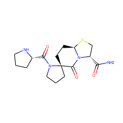 NC(=O)[C@H]1CS[C@@H]2CC[C@]3(CCCN3C(=O)[C@@H]3CCCN3)C(=O)N12 ZINC000013556562