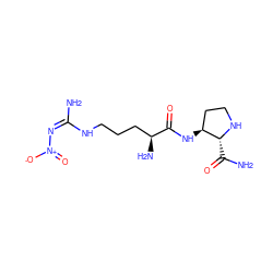 NC(=O)[C@H]1NCC[C@@H]1NC(=O)[C@@H](N)CCCN/C(N)=N\[N+](=O)[O-] ZINC000034947221