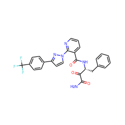 NC(=O)C(=O)[C@@H](Cc1ccccc1)NC(=O)c1cccnc1-n1ccc(-c2ccc(C(F)(F)F)cc2)n1 ZINC000114056325