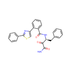 NC(=O)C(=O)[C@H](Cc1ccccc1)NC(=O)c1ccccc1-c1csc(-c2ccccc2)n1 ZINC000143237483