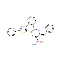 NC(=O)C(=O)[C@H](Cc1ccccc1)NC(=O)c1cccnc1-c1csc(-c2ccccc2)n1 ZINC000068245544