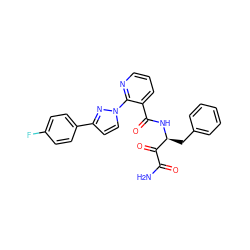 NC(=O)C(=O)[C@H](Cc1ccccc1)NC(=O)c1cccnc1-n1ccc(-c2ccc(F)cc2)n1 ZINC000114056587